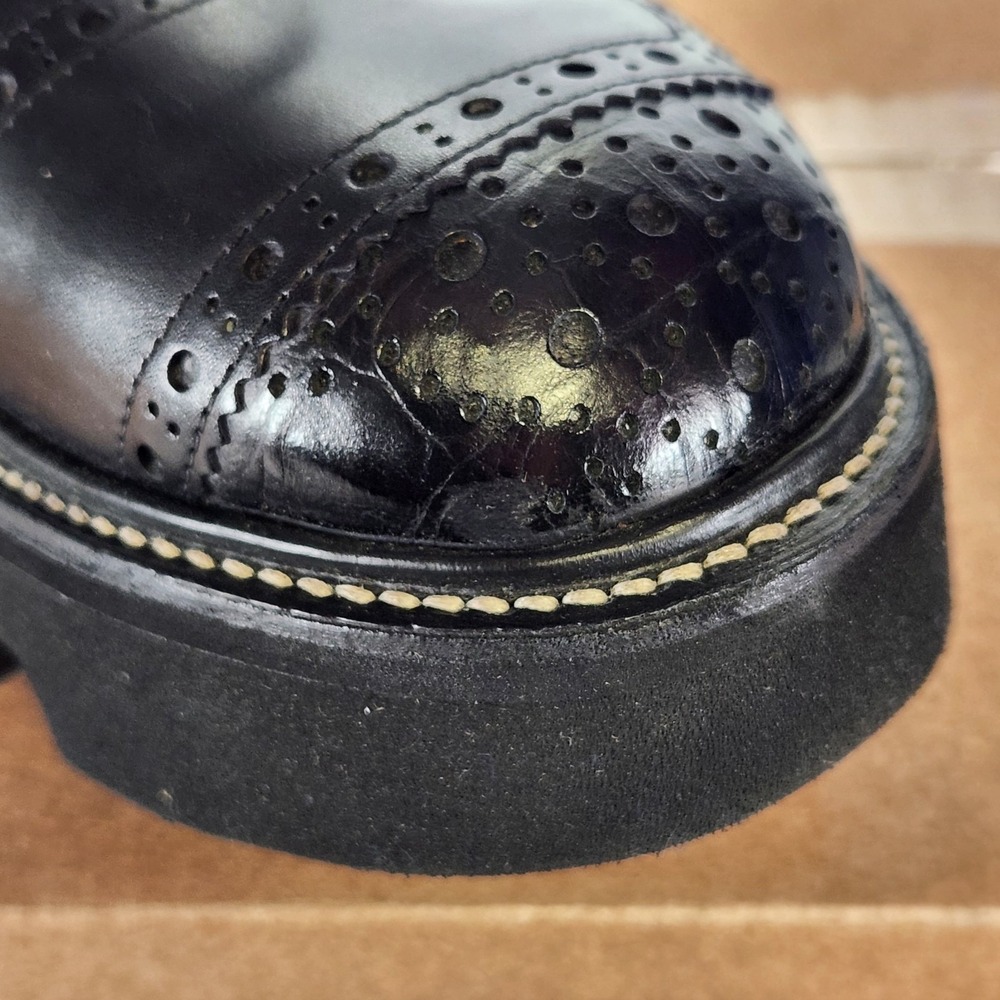 Tricker's Brogue Boots Mens Size 11 Black Two Tone High Leg Todd Snyder 7565/4 - Picture 10 of 10